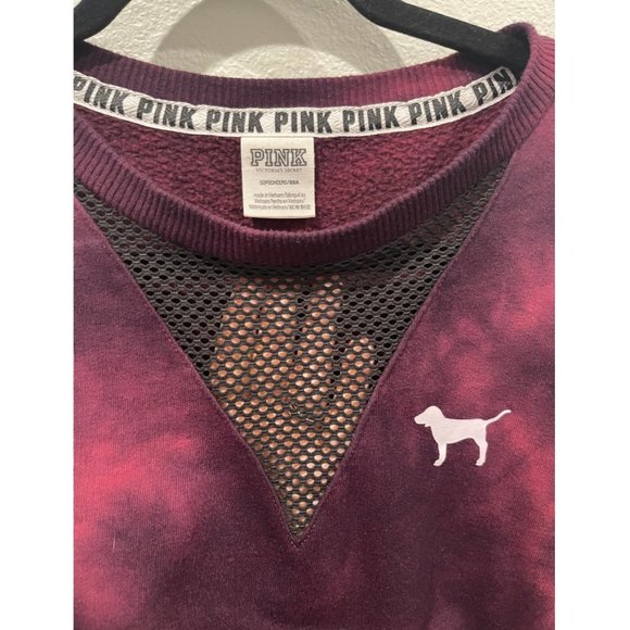 PINK Tie Dye Burgundy Sweater - Picture 3 of 4
